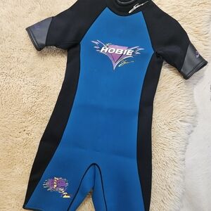 Hobie Women's Black and Blue SHORT SURF Swim Wet Suit Vintage Neoprene small